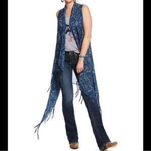 GUC Ariat Geometric Fringe Accent Milly Vest OS